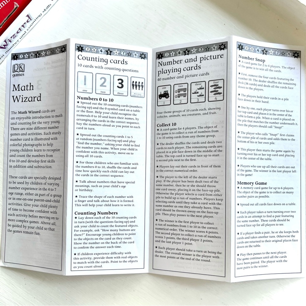 Math Wizard Numbers Counting Card Game Kids Mathematics Learning Flashcards Set - Picture 9 of 15